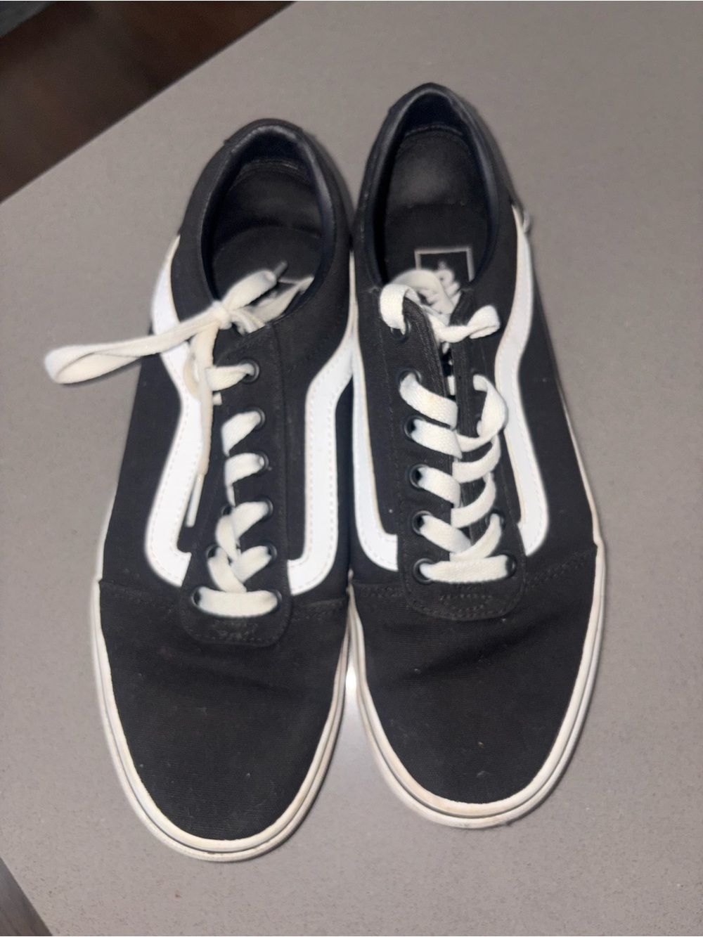 Vans Black Canvas Low-Top Sneakers with White Side Stripe